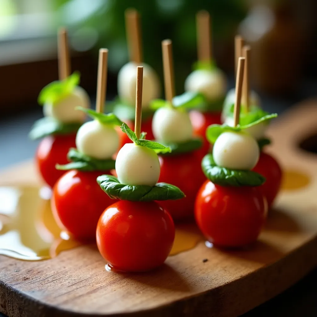 Mini brochettes tomate-mozza