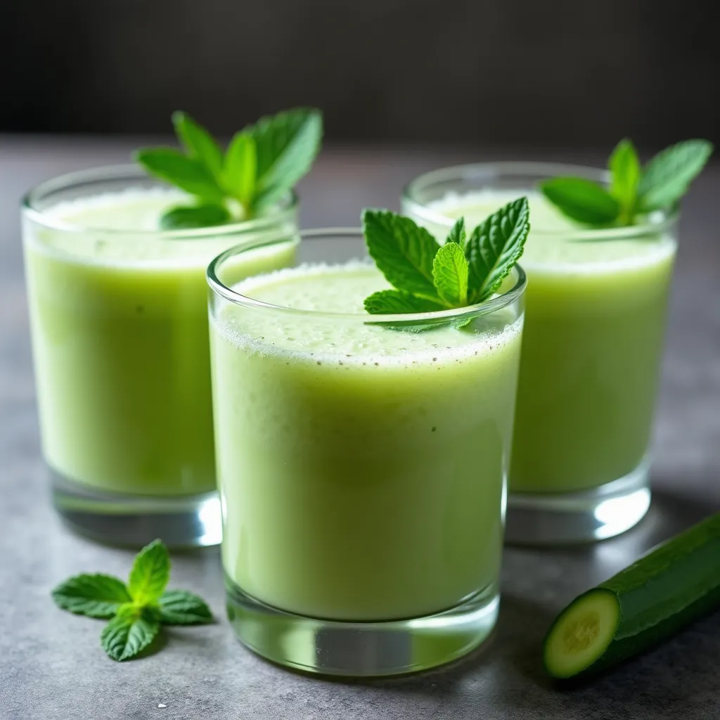 Soupe froide de concombre et menthe