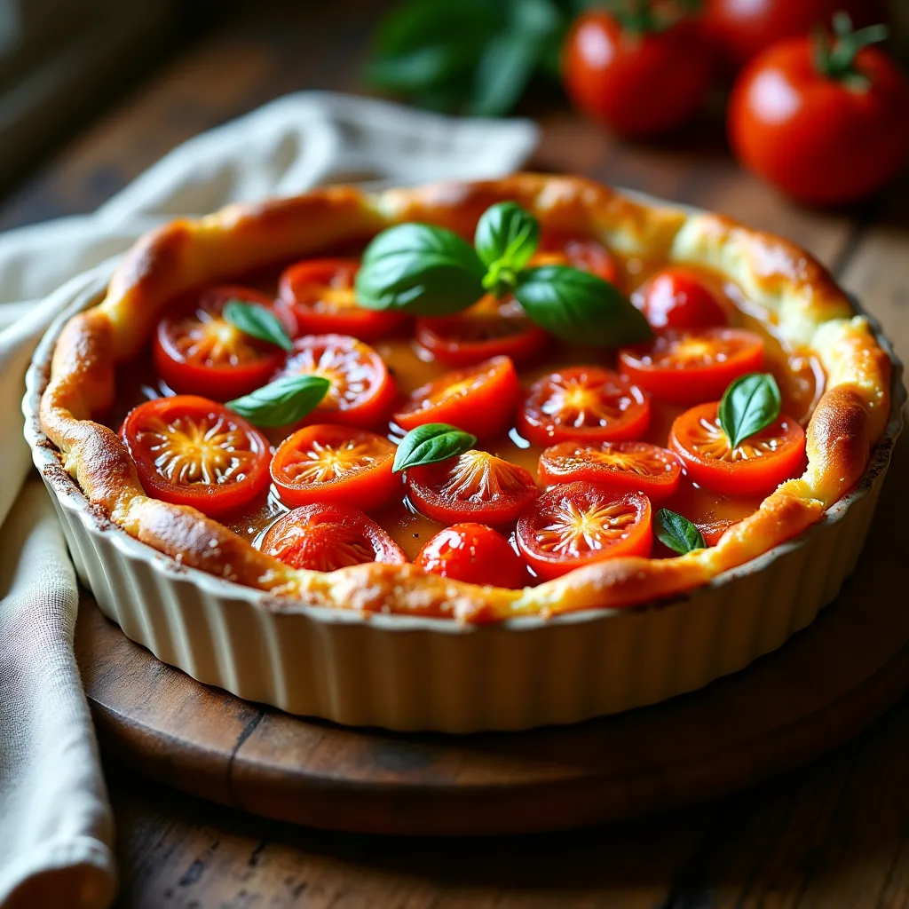 Tatin de tomates cerises et basilic